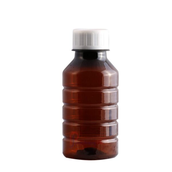 Brownplastic Agro Chemicalbottle, 500ml capacity. Made from PET. The bottle has a 45mm neck