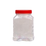 Clear plastic ConfectioneryBottle, 1100ml capacity. Madefrom PET. The bottle has an 83mm neck