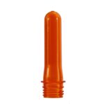 Amber colorplastic Petform, 1000ml capacity. Made from PET. The preform has a 28mm neck
