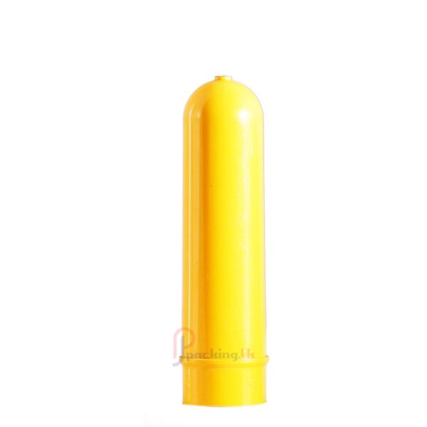 Yellow color Preform, 100ml capacity. Made from PET. The preform has a 20mm neck.