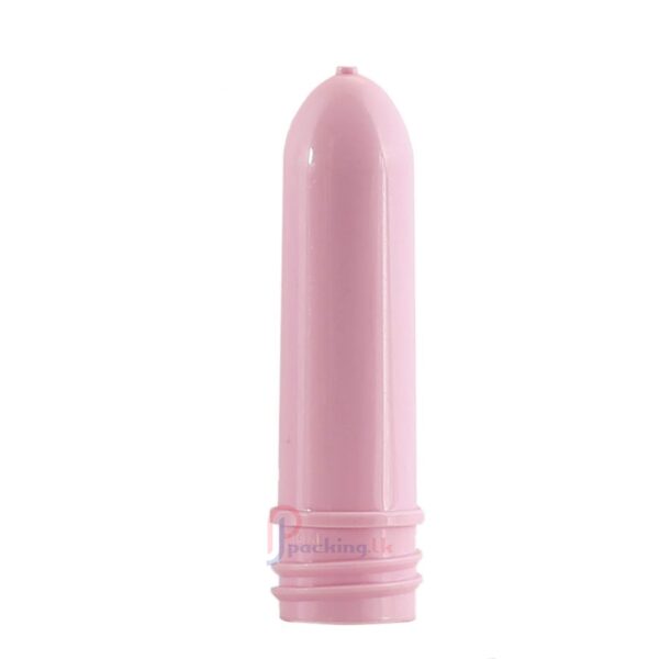 Pink colorPreform, 50ml capacity. Made from PET. The preform has a 9.5mm neck.